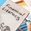 A notepad with the writing financial literacy