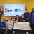 SafeDeposits Scotland team present cheque to financial education charity MyBnk